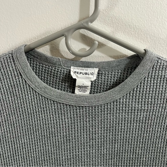 For The Republic size large cotton waffle long sleeve thermal tshirt - Picture 2 of 4